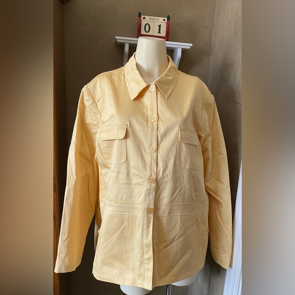 Dialogue Spring Blazer Jacket Light Yellow pockets Women’s size 24W